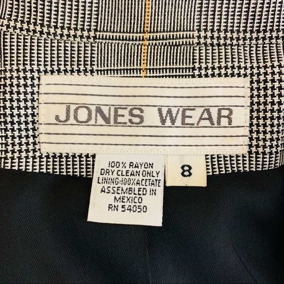 Vintage Jones Wear Plaid Double Breasted Blazer Sz 8 - Picture 14 of 14